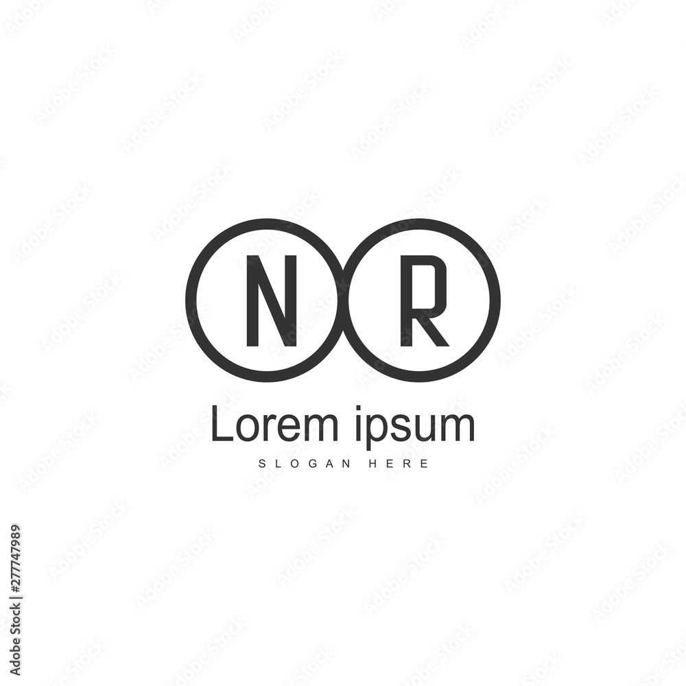 Initial NR logo template with modern frame. Minimalist NR letter logo vector illustration Initial NR logo template with modern frame. Minimalist NR letter logo vector illustration