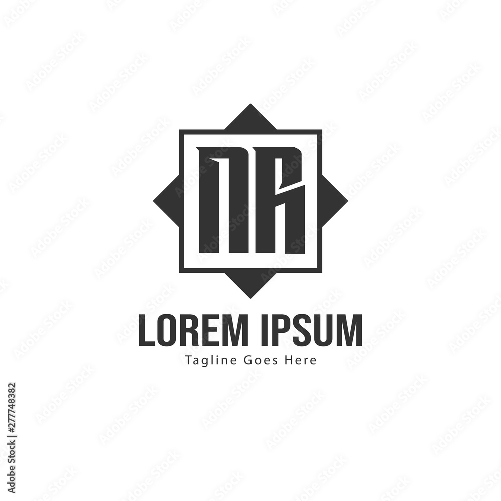 Initial NR logo template with modern frame. Minimalist NR letter logo vector illustration Initial NR logo template with modern frame. Minimalist NR letter logo vector illustration