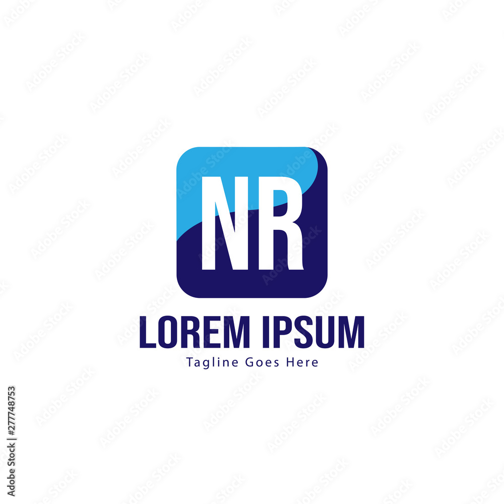 Initial NR logo template with modern frame. Minimalist NR letter logo vector illustration Initial NR logo template with modern frame. Minimalist NR letter logo vector illustration