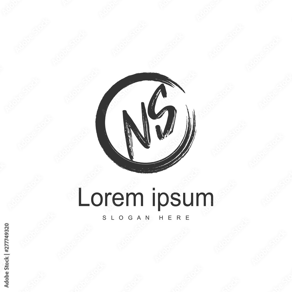 Initial NS logo template with modern frame. Minimalist NS letter logo vector illustration Initial NS logo template with modern frame. Minimalist NS letter logo vector illustration