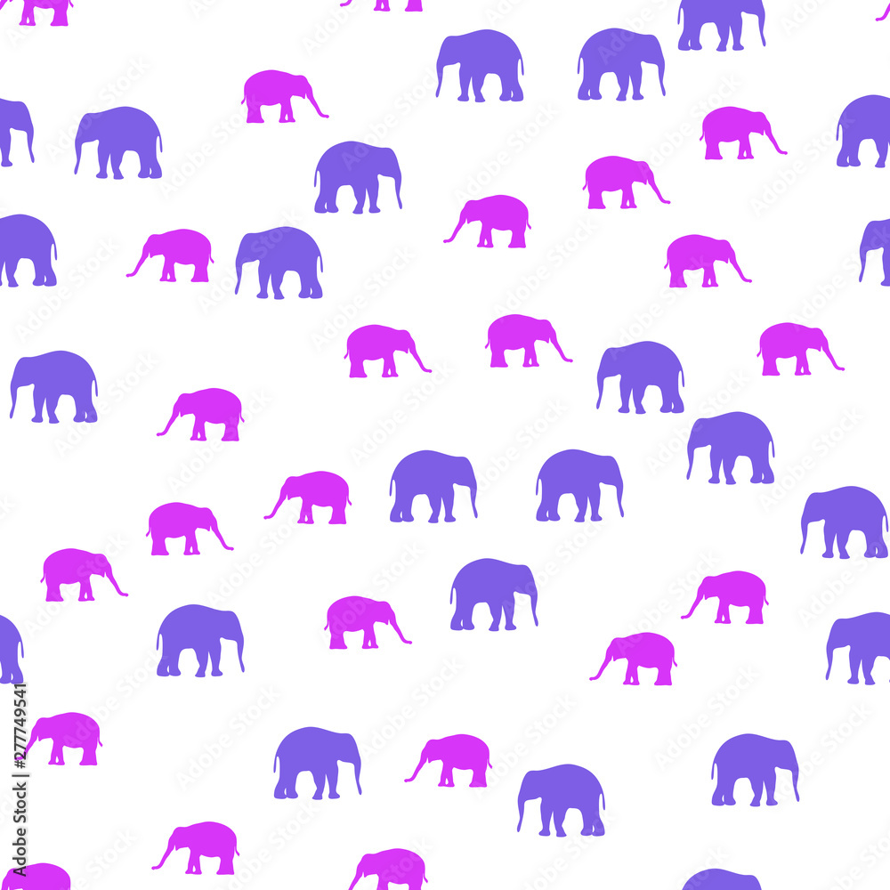 Seamless vector pattern with African Elephants Seamless vector pattern with African Elephants