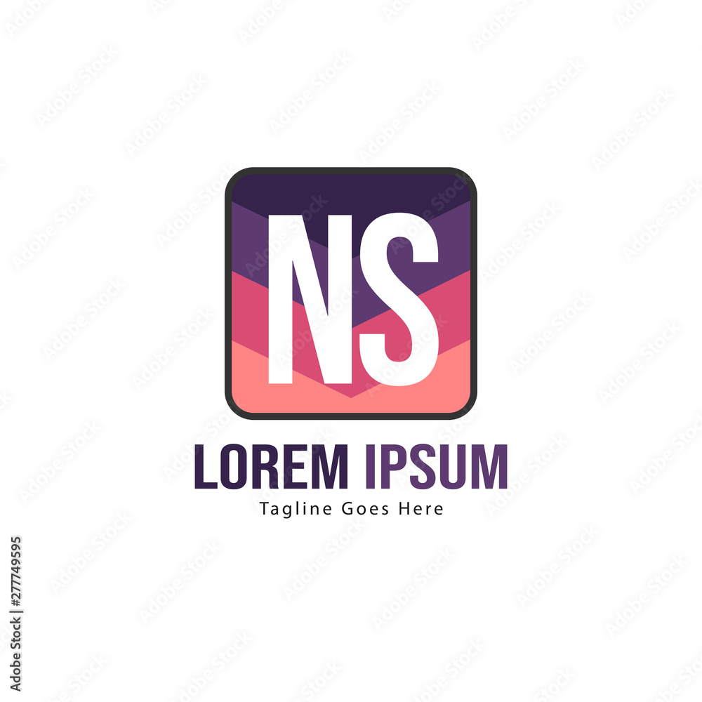 Initial NS logo template with modern frame. Minimalist NS letter logo vector illustration Initial NS logo template with modern frame. Minimalist NS letter logo vector illustration
