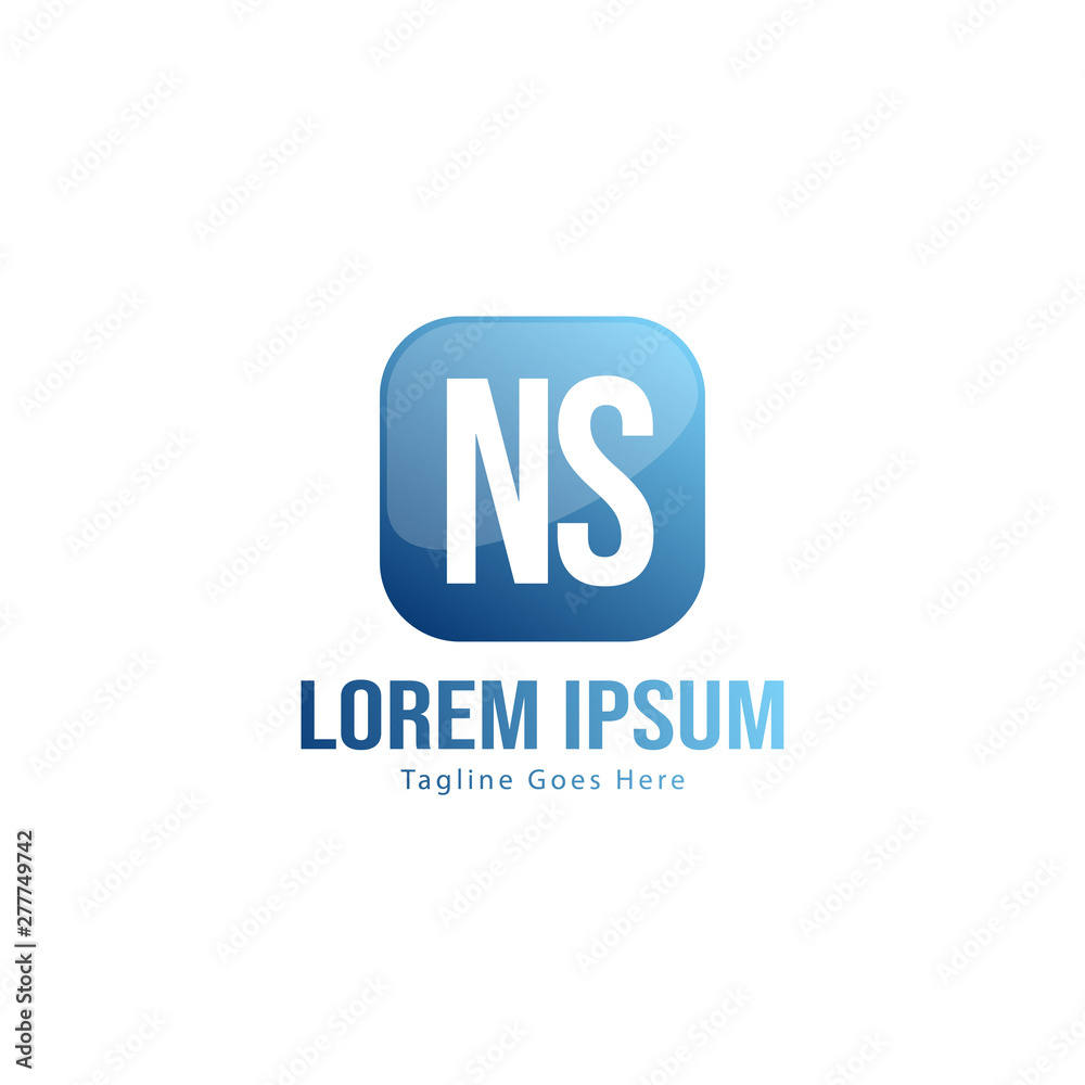 Initial NS logo template with modern frame. Minimalist NS letter logo vector illustration Initial NS logo template with modern frame. Minimalist NS letter logo vector illustration