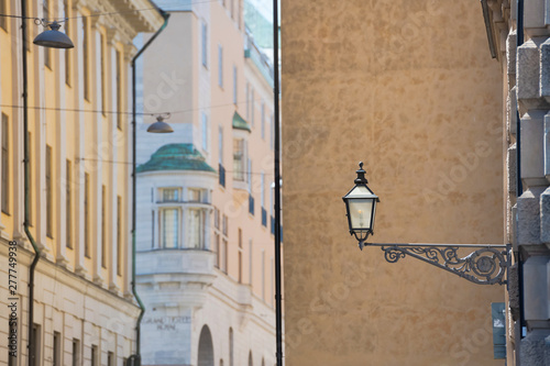 Old fashioned lamp with old...