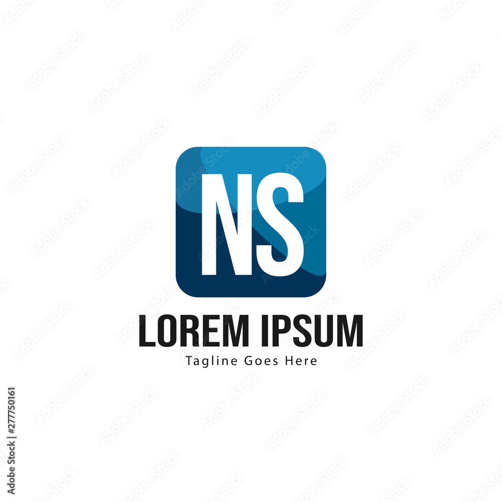 Initial NS logo template with modern frame. Minimalist NS letter logo vector illustration