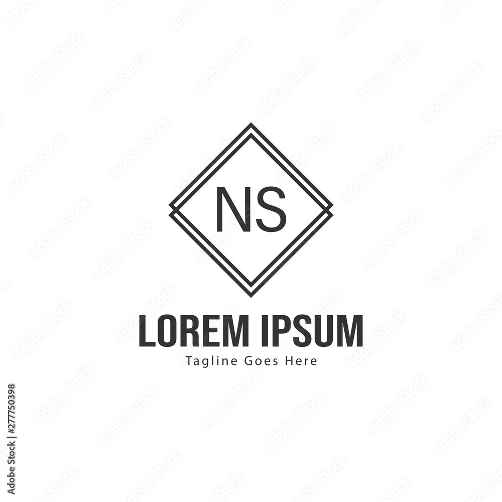 Initial NS logo template with modern frame. Minimalist NS letter logo vector illustration Initial NS logo template with modern frame. Minimalist NS letter logo vector illustration