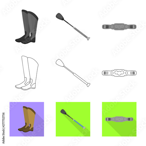 Isolated object of equipment and riding icon. Collection of equipment and competition stock vector illustration.