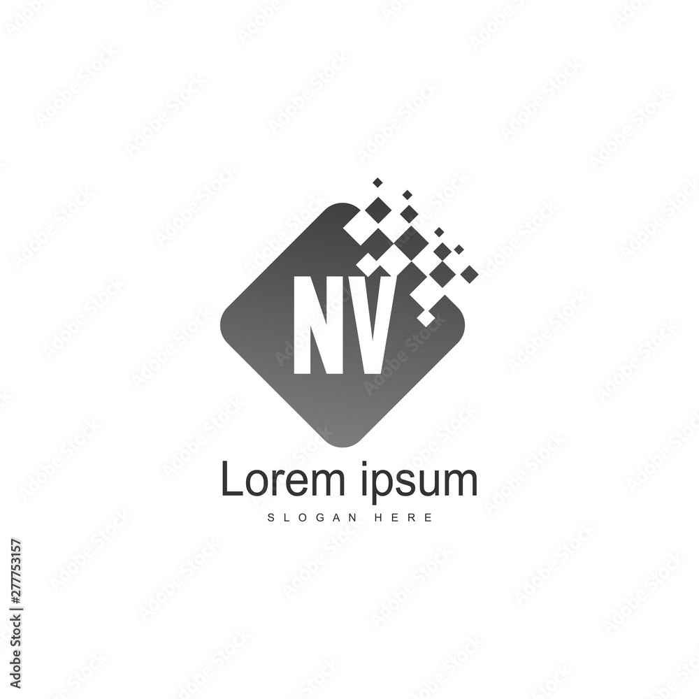 Initial NV logo template with modern frame. Minimalist NV letter logo vector illustration Initial NV logo template with modern frame. Minimalist NV letter logo vector illustration