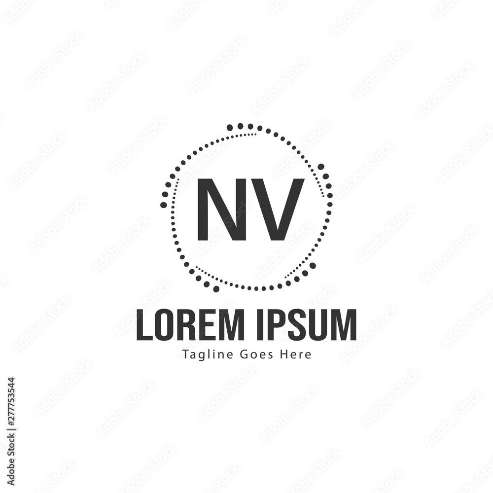 Initial NV logo template with modern frame. Minimalist NV letter logo vector illustration Initial NV logo template with modern frame. Minimalist NV letter logo vector illustration
