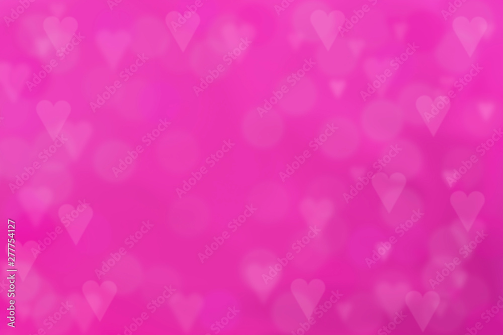 abstract crimson background with bokeh and hearts