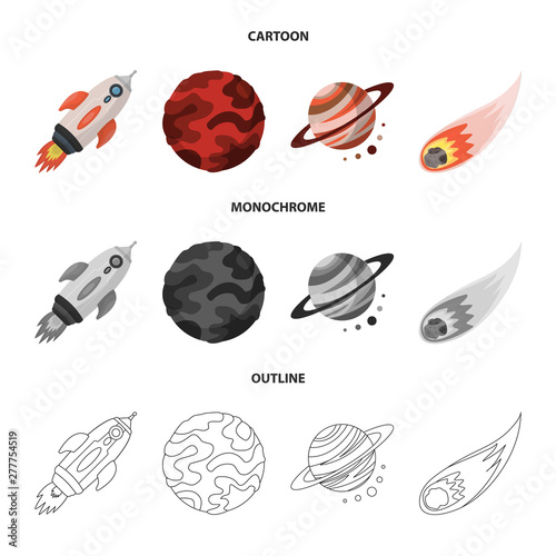 Vector design of astronomy and technology sign. Set of astronomy and sky stock vector illustration.