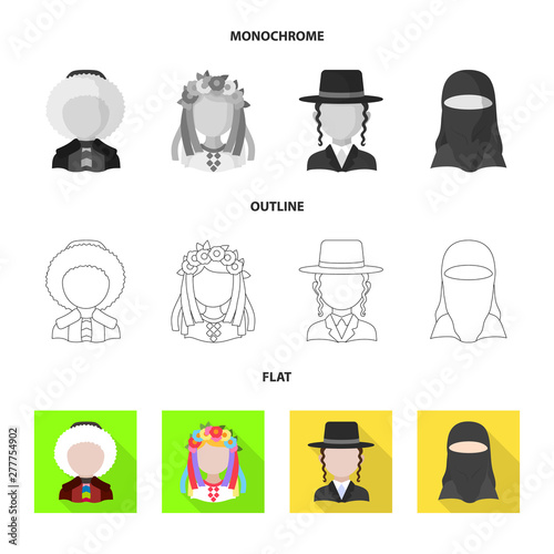 Vector illustration of imitator and resident icon. Set of imitator and culture stock symbol for web.