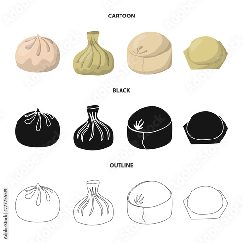 Vector design of products and cooking symbol. Collection of products and appetizer stock symbol for web.