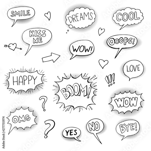 comic speach bubbles with prase