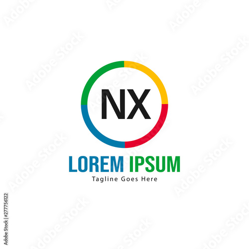 Free Download Initial NX logo template with modern frame. Minimalist NX letter logo vector illustration - GFXLoad