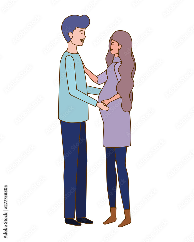 pregnant woman with husband standing pregnant woman with husband standing
