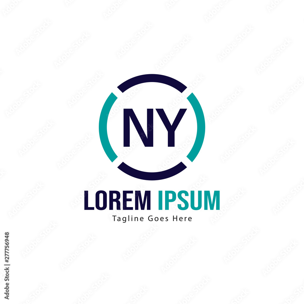 Initial NY logo template with modern frame. Minimalist NY letter logo vector illustration Initial NY logo template with modern frame. Minimalist NY letter logo vector illustration