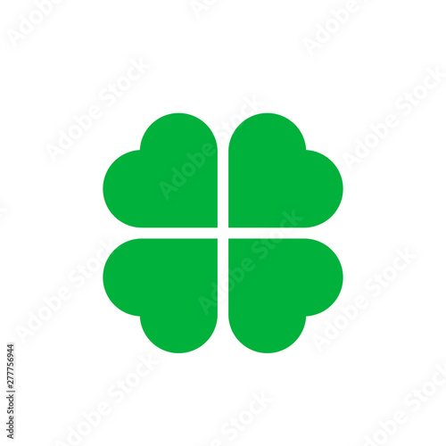 Four Leaf Clover St. Patrick Day Icon Vector Illustration - Vector