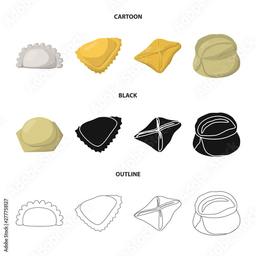 Isolated object of products and cooking logo. Set of products and appetizer vector icon for stock.