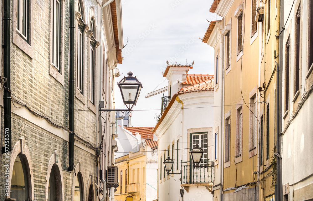 Architecture in the Old Town of Torres Vedras in central Portugal