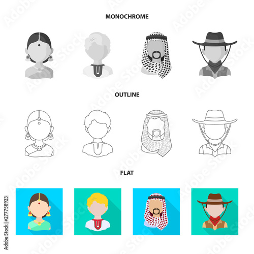 Isolated object of imitator and resident symbol. Collection of imitator and culture vector icon for stock.