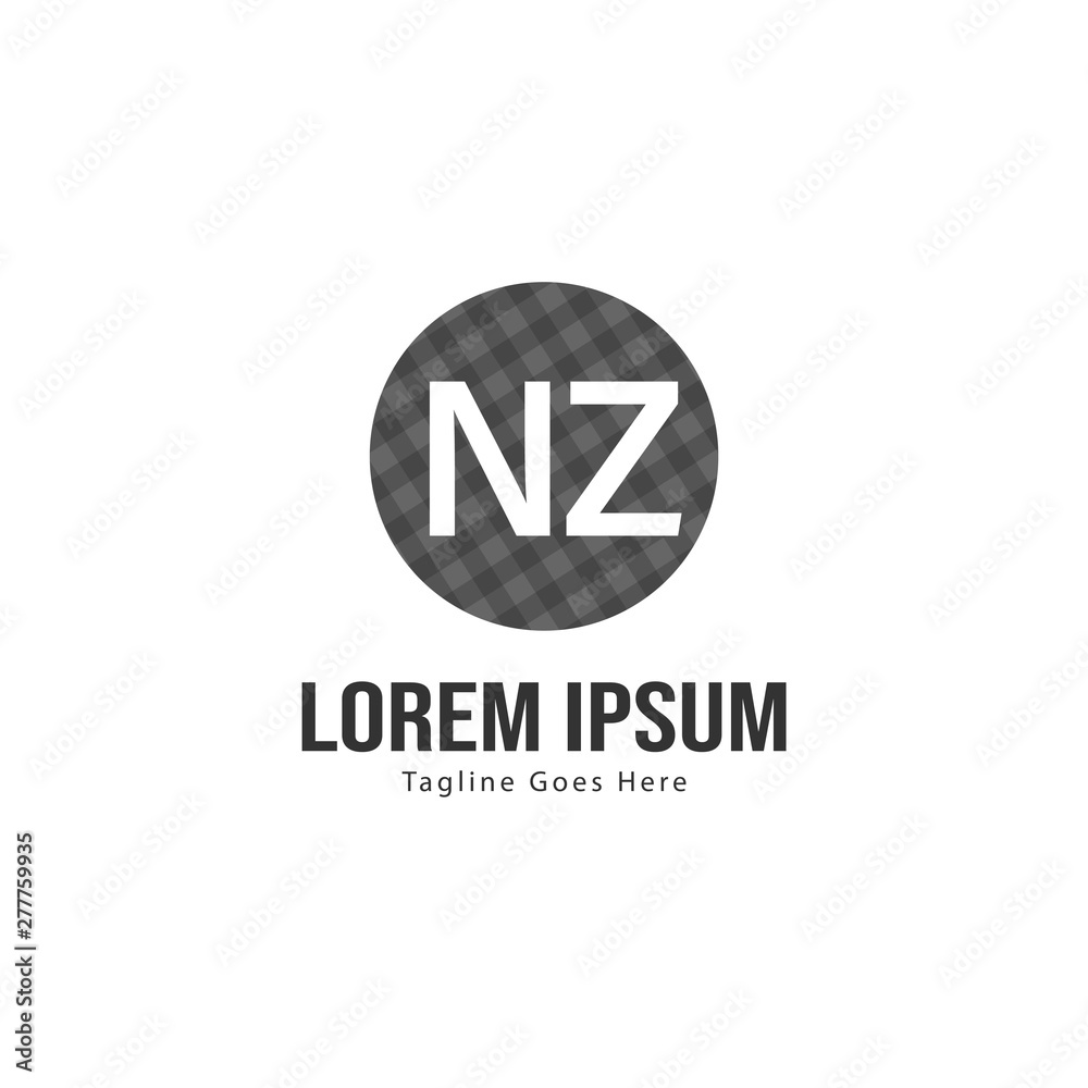 Initial NZ logo template with modern frame. Minimalist NZ letter logo vector illustration Initial NZ logo template with modern frame. Minimalist NZ letter logo vector illustration