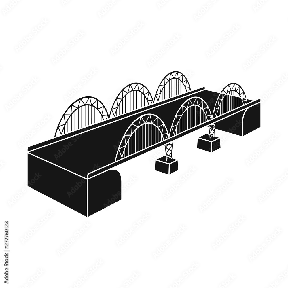 Isolated object of bridge and mobile sign. Set of bridge and sea vector icon for stock.