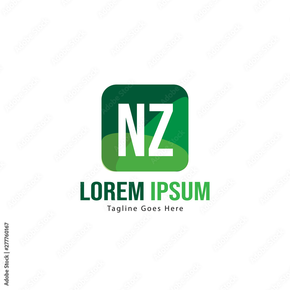Initial NZ logo template with modern frame. Minimalist NZ letter logo vector illustration Initial NZ logo template with modern frame. Minimalist NZ letter logo vector illustration