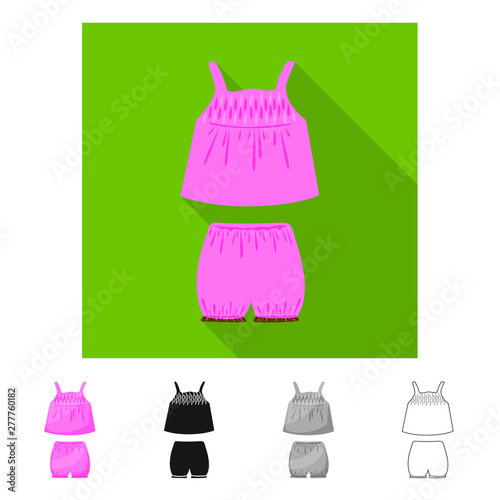 Isolated object of underwear and girl icon. Set of underwear and pants vector icon for stock.