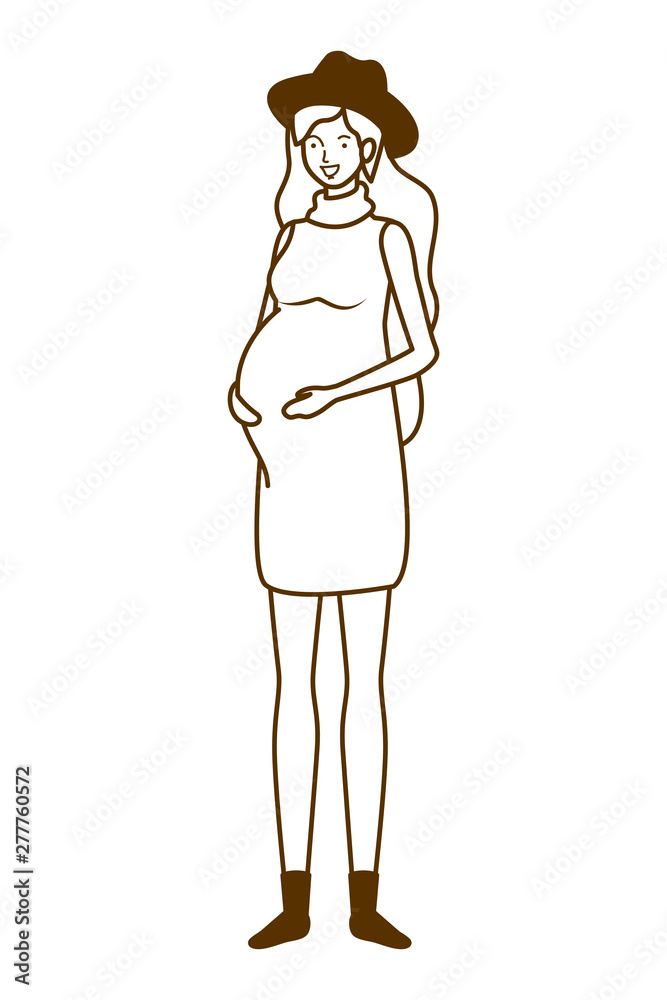 silhouette of woman pregnant standing on white background silhouette of woman pregnant standing on white background