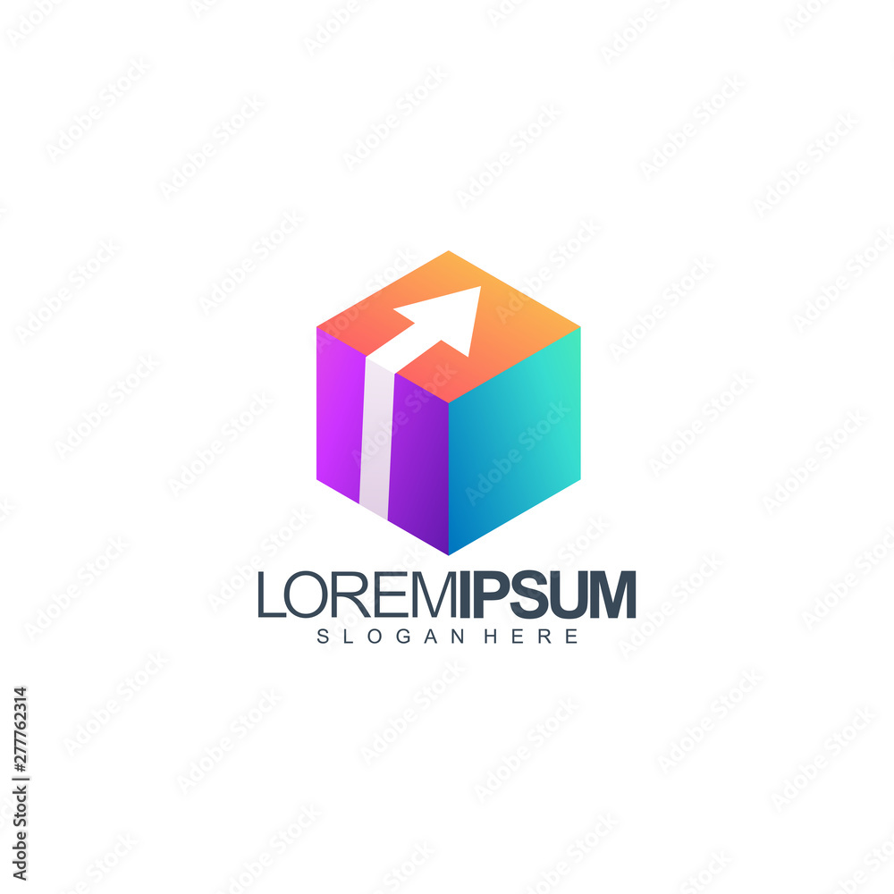 box arrow logo design vector illustration box arrow logo design vector illustration