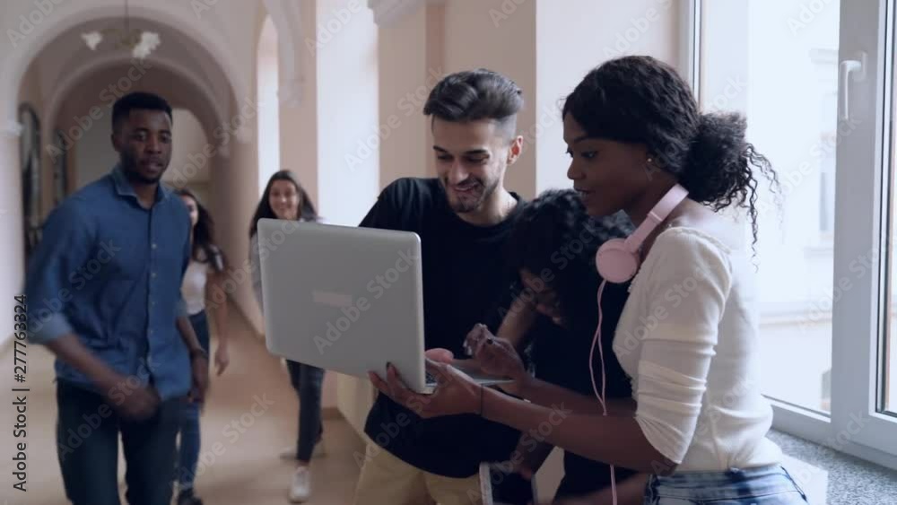 Students watching shocking video during break in college