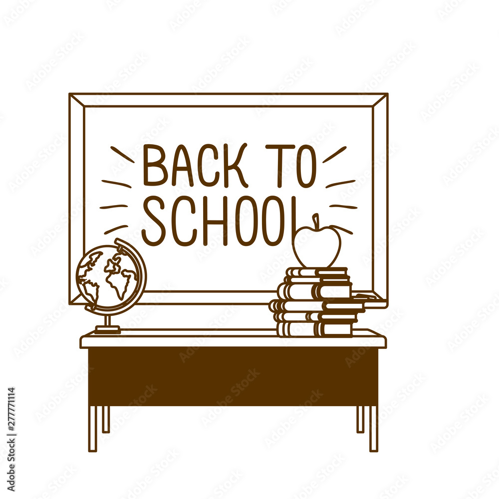 Φωτογραφία silhouette of chalkboard of school in classroom