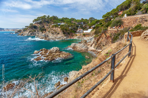 Footpath, Cami de Ronda in Lloret de Mar, Costa Brava,Catalonia, Spain.
