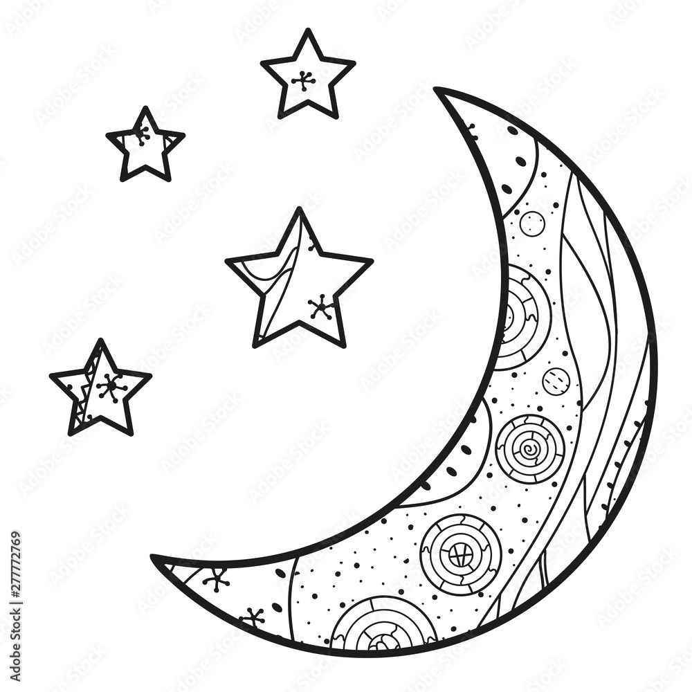 abstract moon coloring pages