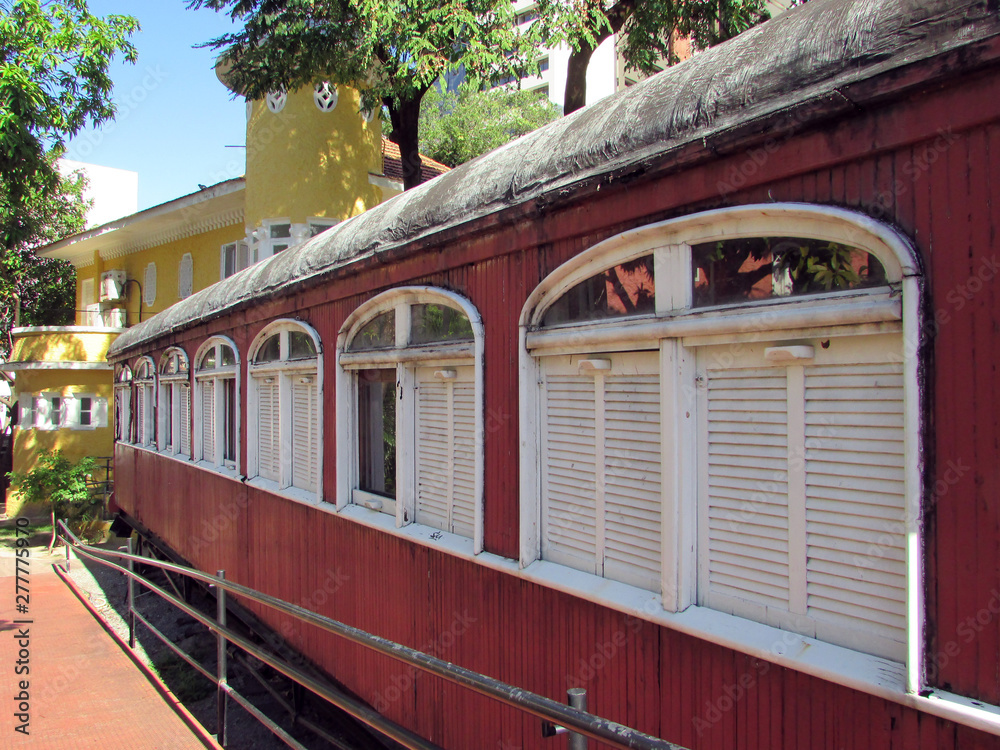 Classic train located in Luiza Tavora Square (CeArt), tourist attraction in Fortaleza
