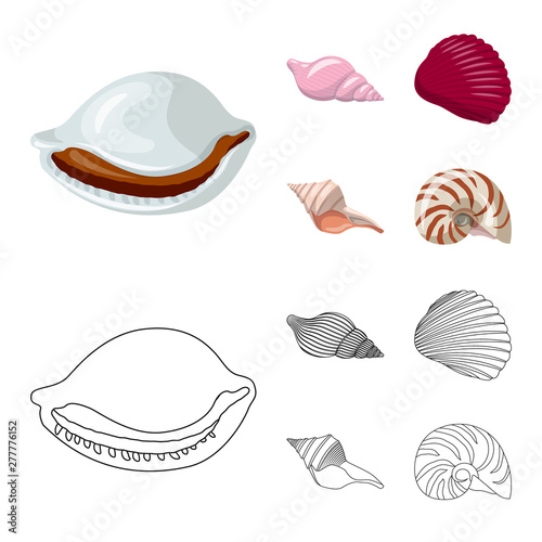 Vector design of animal and decoration sign. Collection of animal and ocean stock vector illustration.