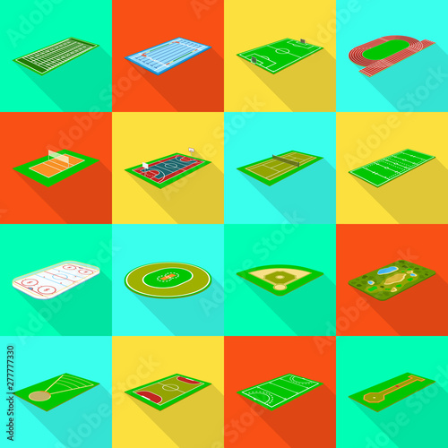 Vector illustration of playground and sport symbol. Set of playground and scene stock vector illustration.