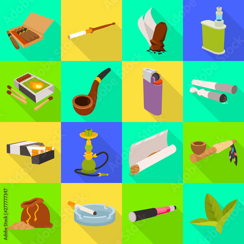 Vector design of accessories and harm icon. Set of accessories and euphoria stock vector illustration.