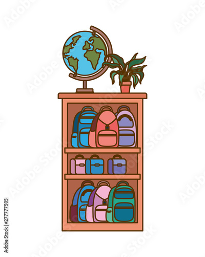 bookshelf with school books vector illustrator