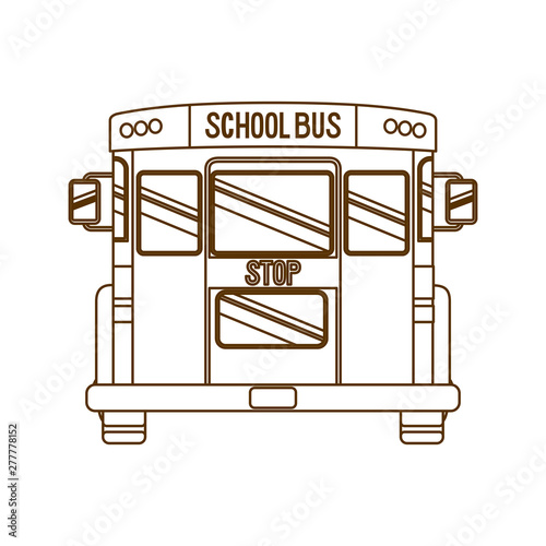 silhouette of school bus isolated icon