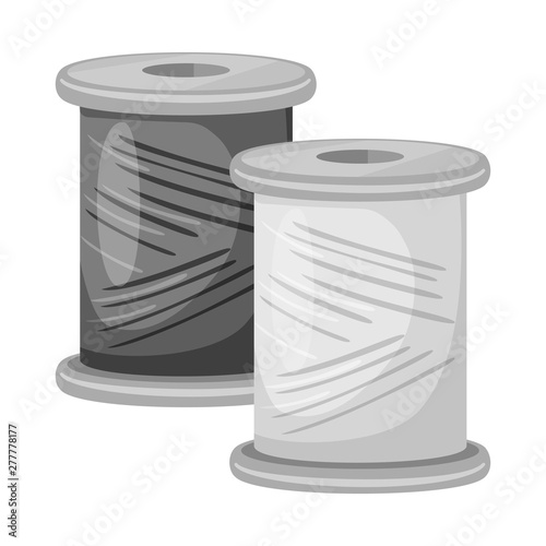 Isolated object of thread and spool sign. Collection of thread and reel vector icon for stock.