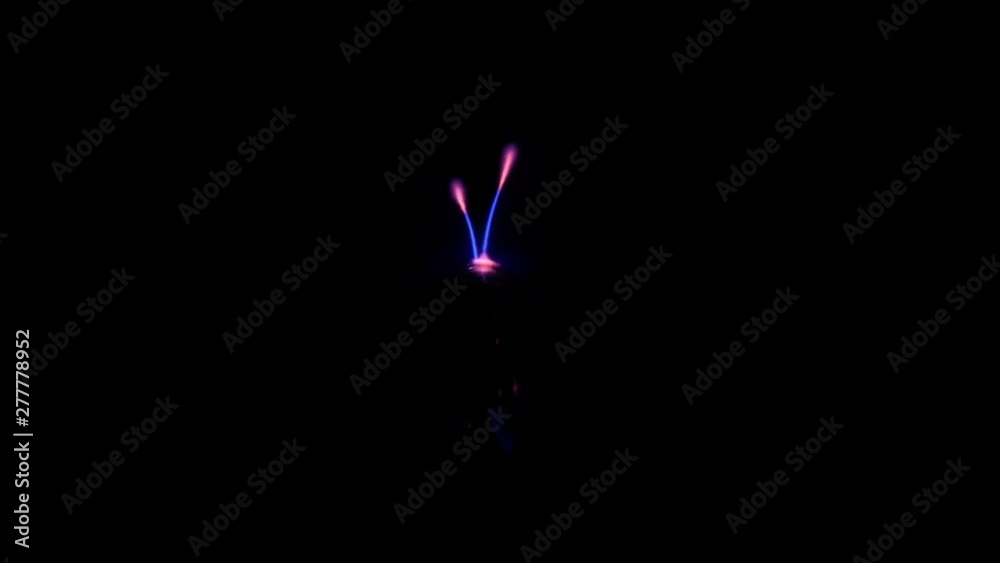 elektrisches Plasma in einer Glaskugel, mit Blitzen