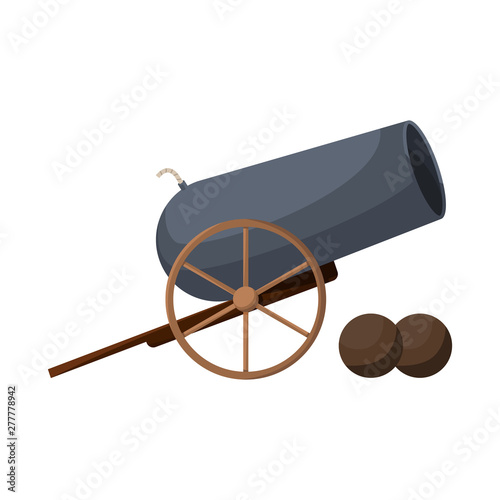 Vector illustration of cannon and war logo. Set of cannon and gun stock vector illustration.