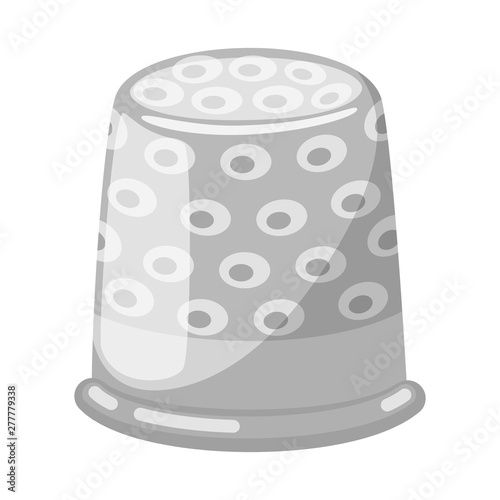 Vector illustration of thimble and etching logo. Set of thimble and clothing vector icon for stock.
