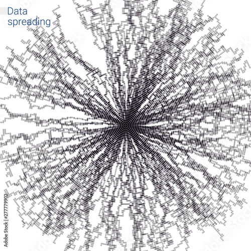 Data structure. Big data spreading model. Vector illustration.