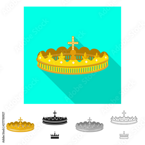 Vector illustration of medieval and nobility icon. Set of medieval and monarchy stock symbol for web.