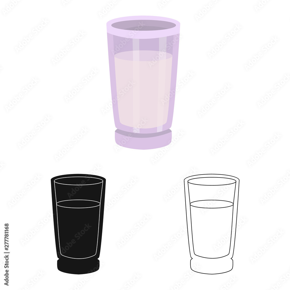 Isolated object of glass and milk symbol. Collection of glass and cup vector icon for stock. Isolated object of glass and milk symbol. Collection of glass and cup vector icon for stock.