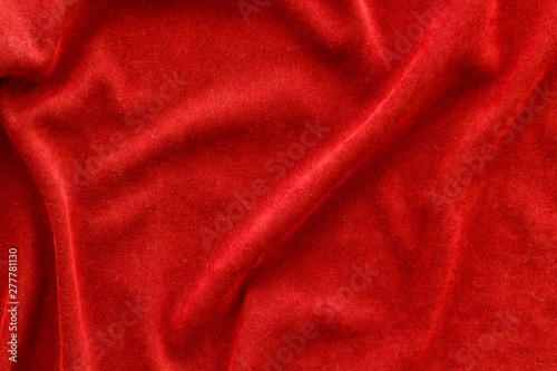 Red fabric texture background top view mock up