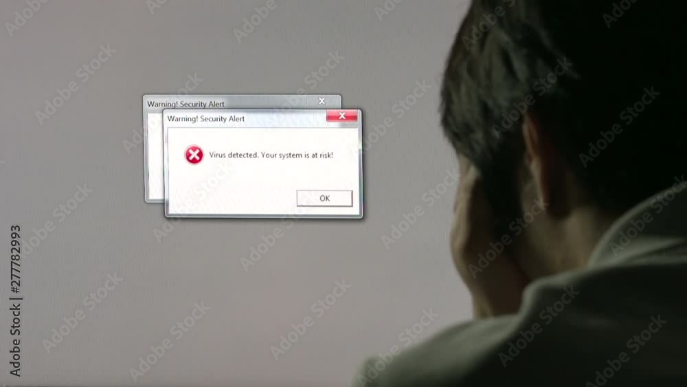 virus messages pop up on screen